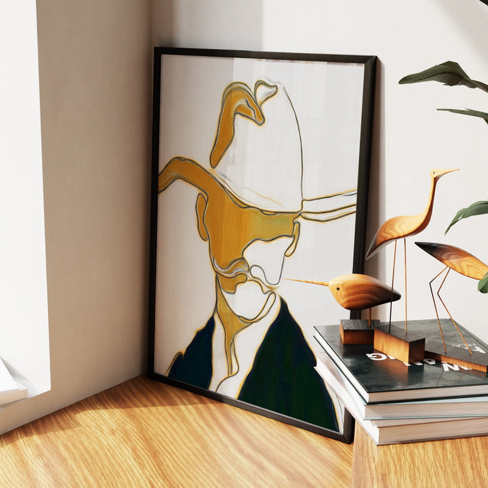 Cowboy Ochre Silhouette canvas wall art, room view