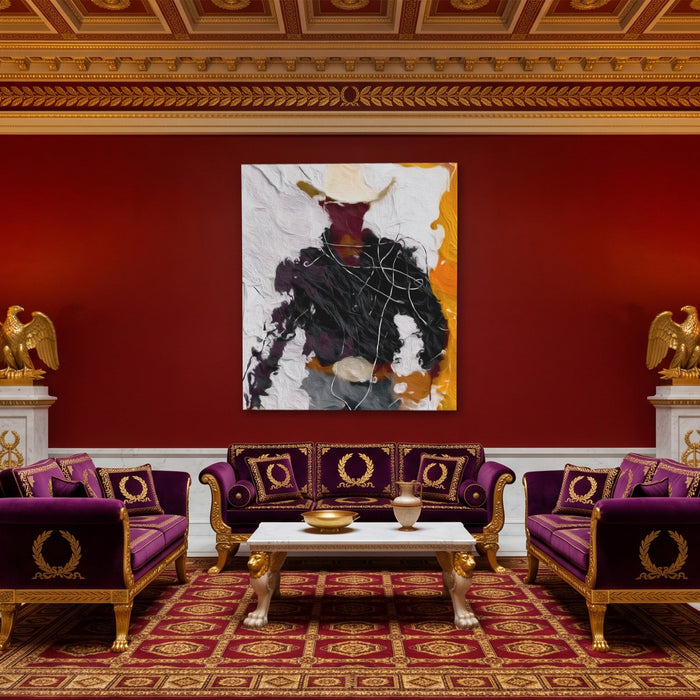 Cowboy Standing Gestural canvas wall art, room view