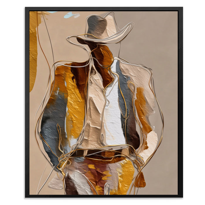 Cowboy Striped Gestural canvas wall art