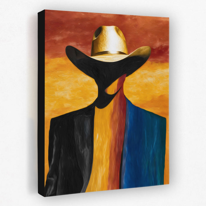 Cowboy Sunset Silhouette canvas wall art