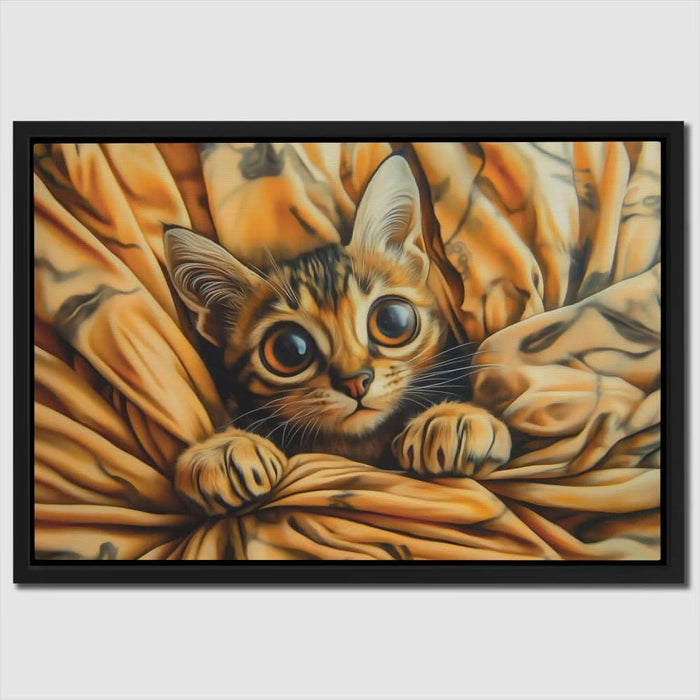 Cozy Kitten Wrap - Beige Cat Canvas Print