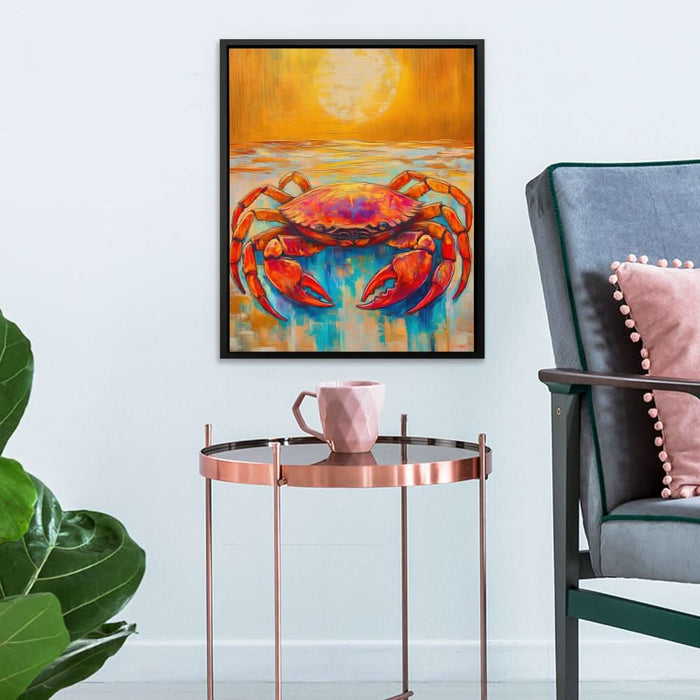 Crab Meets Sun - Earth Tones Wall Art for Kitchen