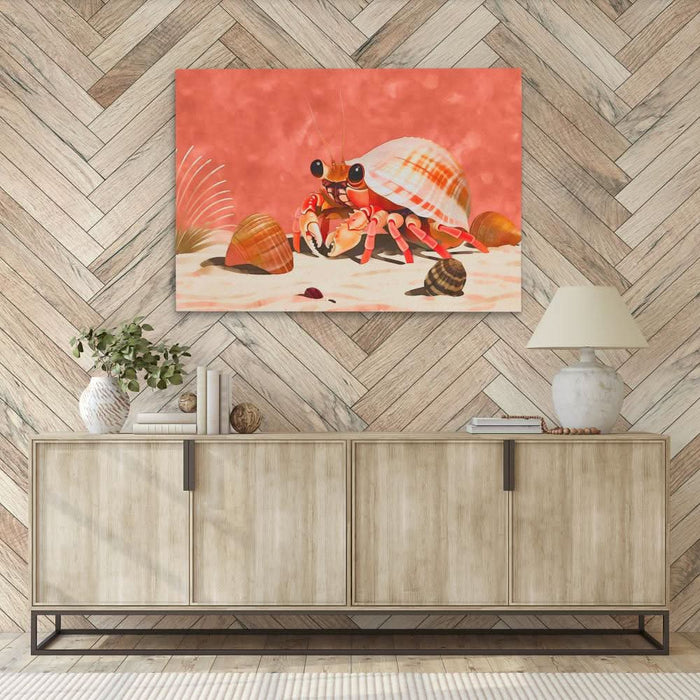 Crab Shell - Red Wall Art for Hallway