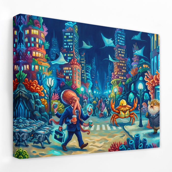 Crabs Morning Traffic canvas wall art