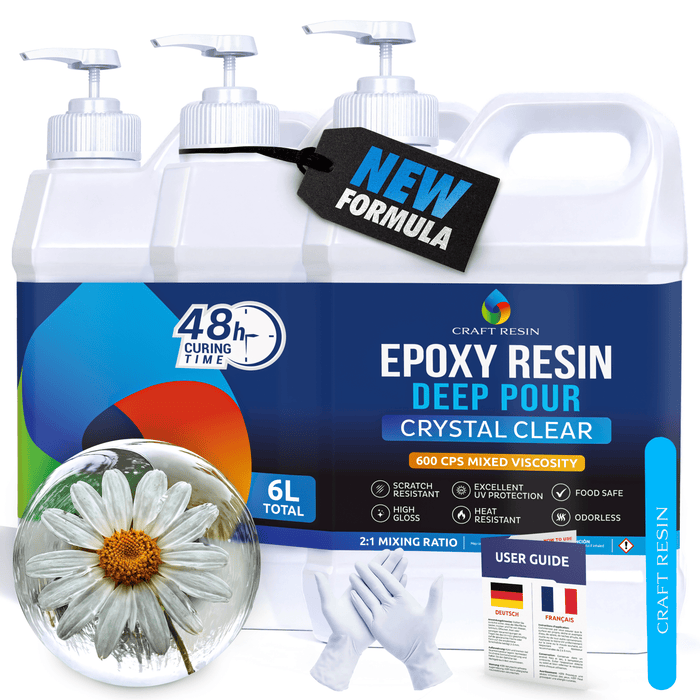 6L deep pour epoxy resin kit with clear resin and hardener for casting