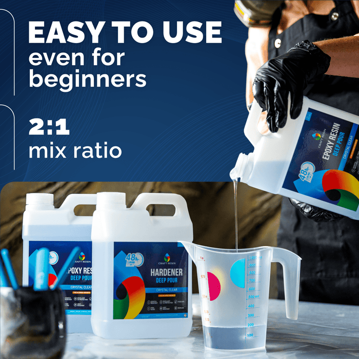 Beginner friendly 2:1 epoxy resin system for deep casting projects