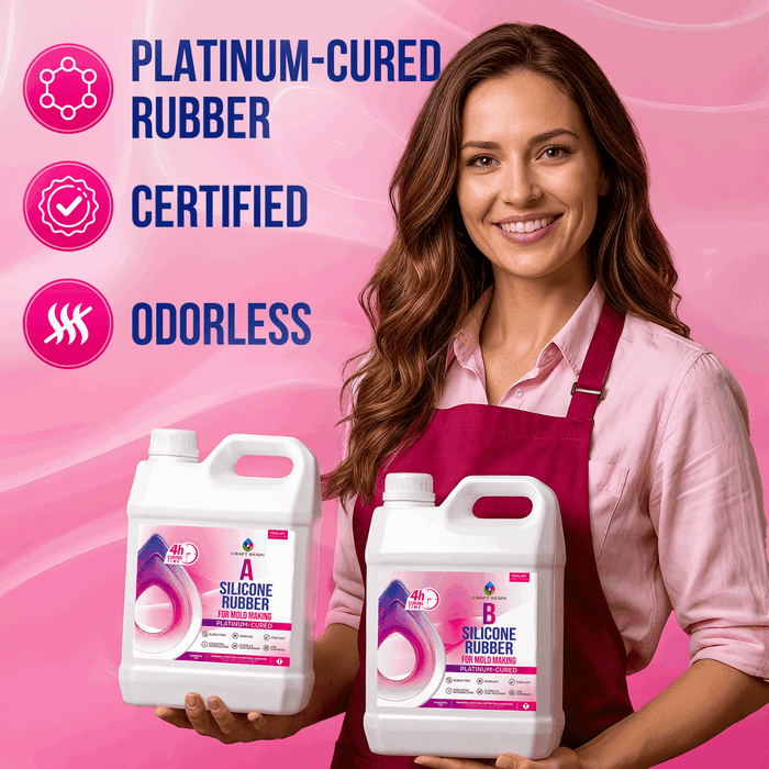 Craft Resin 30A platinum-cured silicone rubber kit with certified low-odour mold making formula