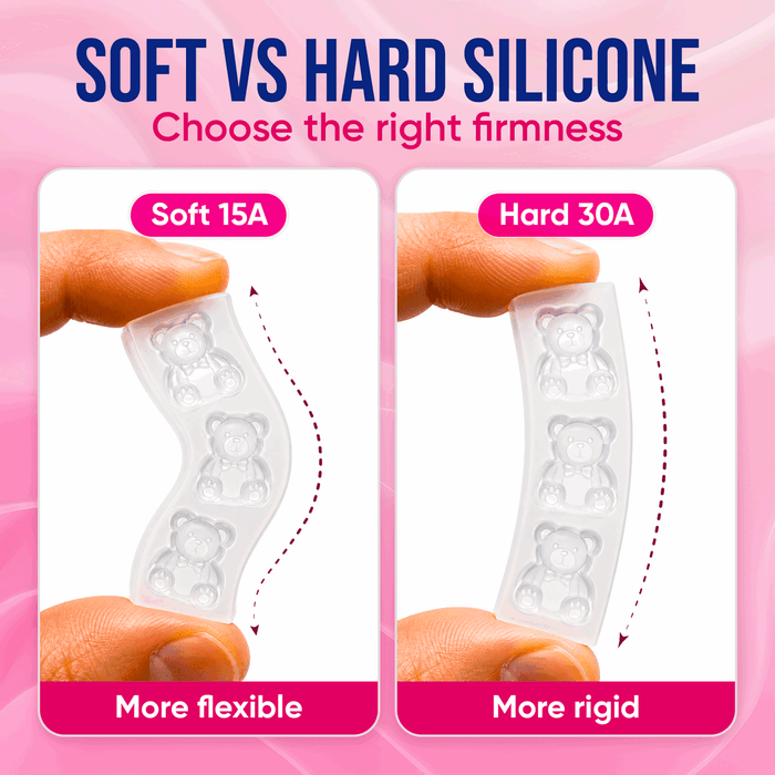 Firm Craft Resin 30A silicone mold showing stronger shape retention than softer silicone