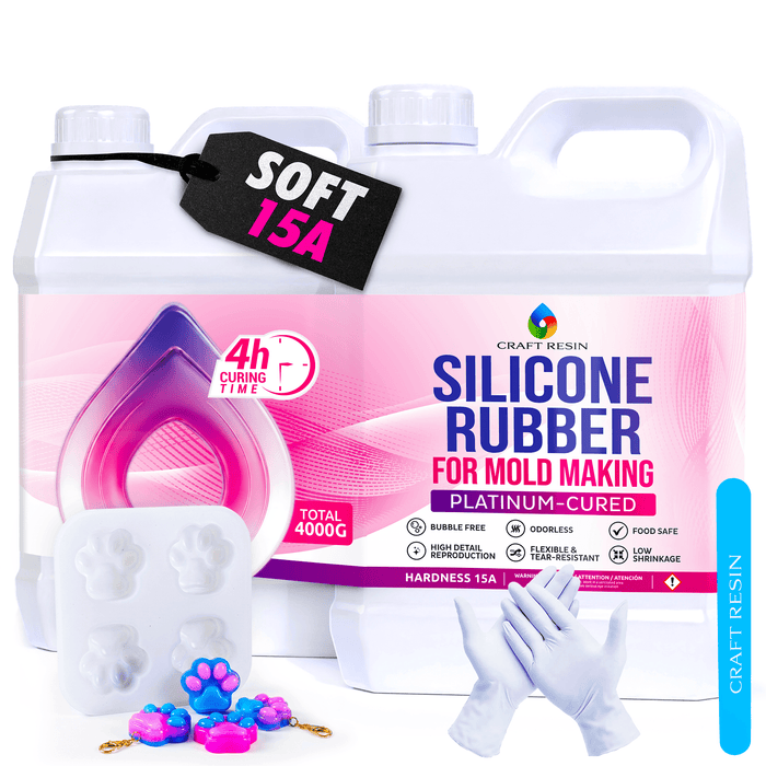 Craft Resin Silicone Mold Making Kit 15A 4kg for larger flexible molds and regular casting projects