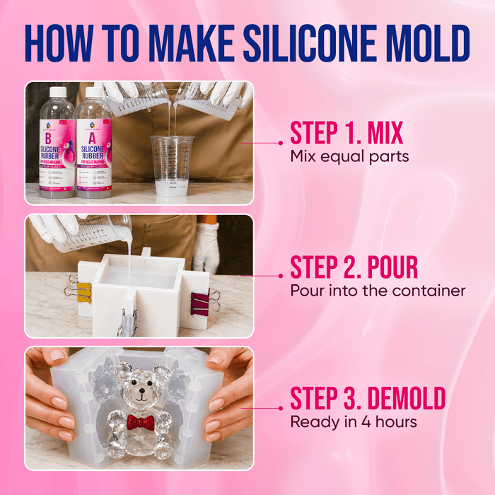 Craft Resin 15A liquid silicone 4kg pack pouring smoothly for batch mold making projects
