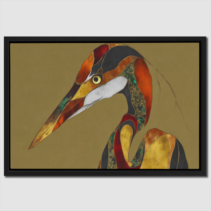 Crane Bronze Geometric canvas wall art