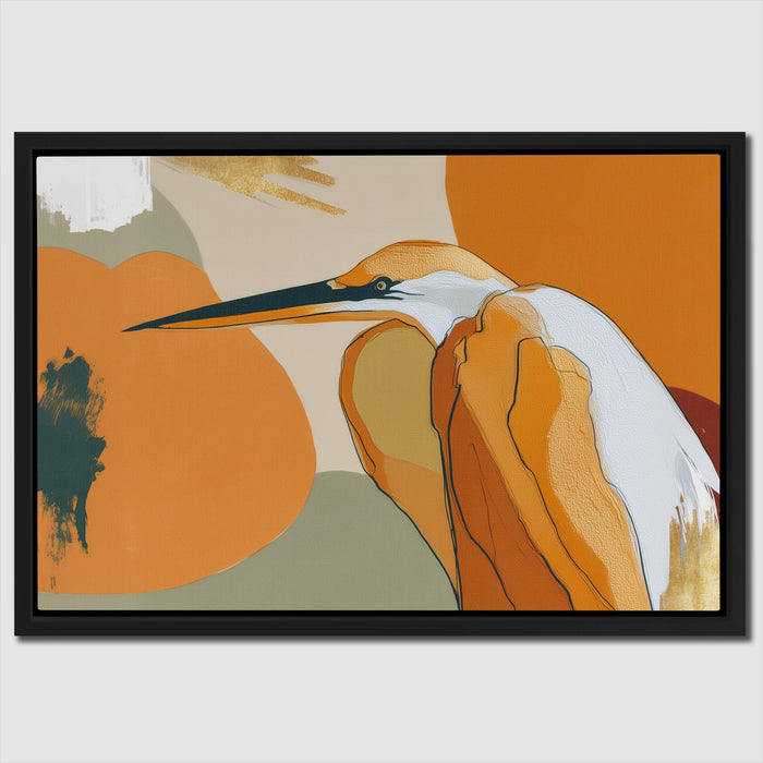 Crane Bronze Ochre canvas wall art