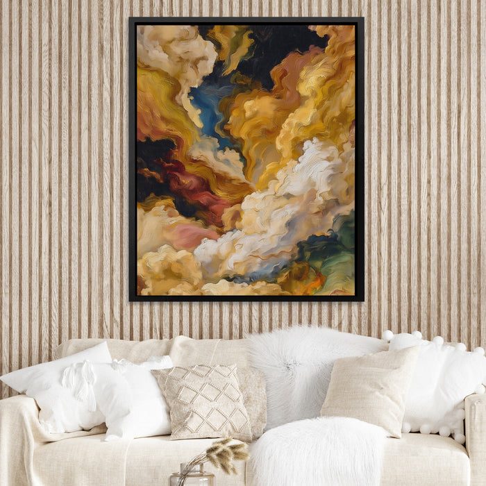 Crane Sumi-e canvas wall art, room view