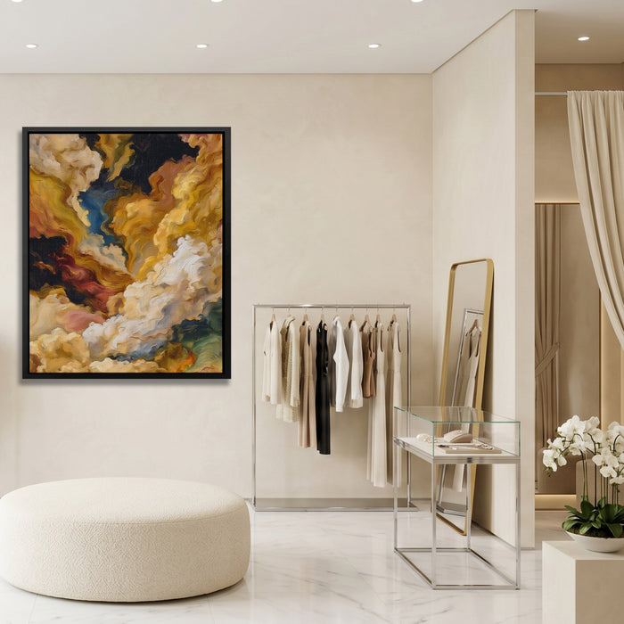 Crane Sumi-e canvas wall art, room view