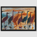 Cranes Golden Migration canvas wall art
