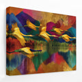 Cranes Mountain Reflection canvas wall art