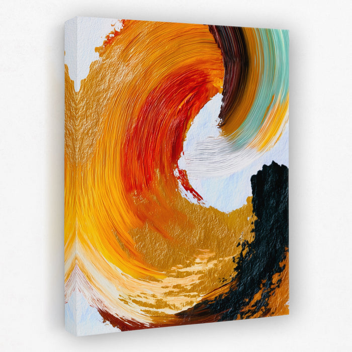 Crimson Spiral Calligraphy canvas wall art