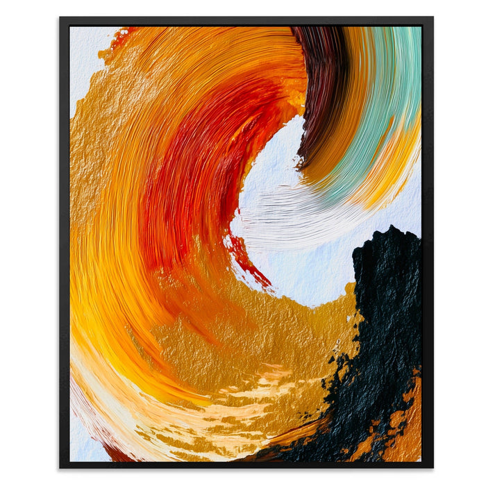 Crimson Spiral Calligraphy canvas wall art, room view