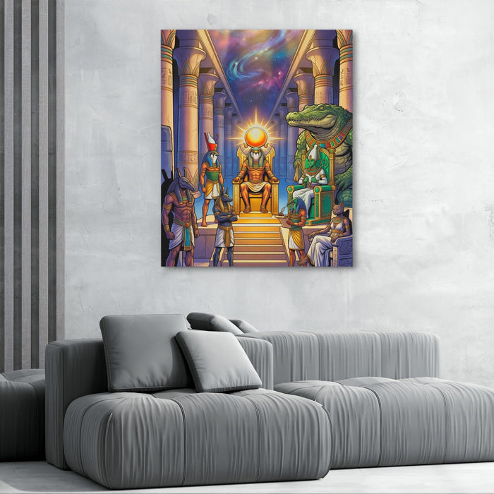 Crocodile Divine Assembly canvas wall art, room view