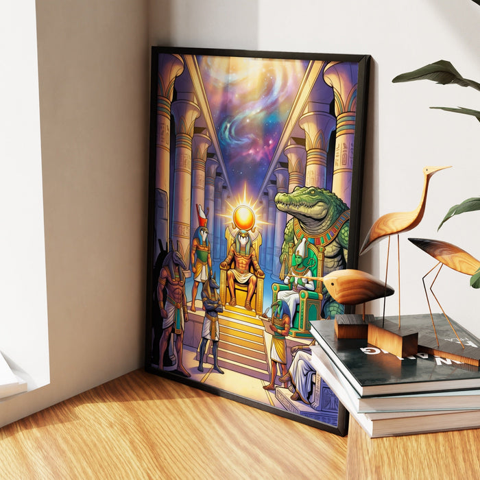 Crocodile Divine Assembly canvas wall art, room view
