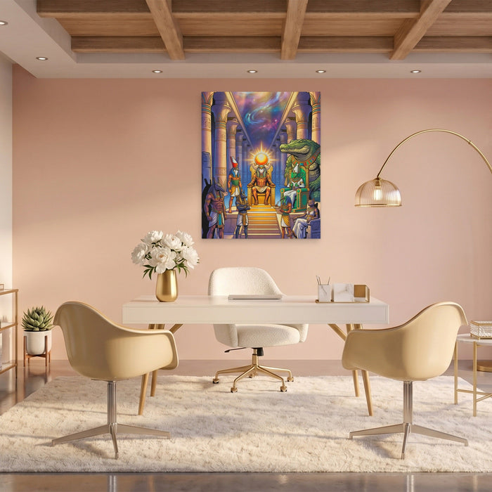 Crocodile Divine Assembly canvas wall art, room view