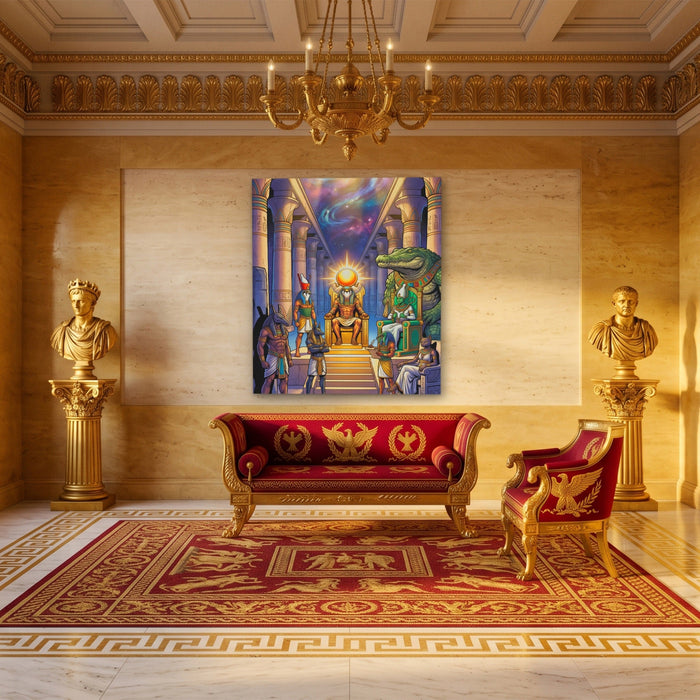 Crocodile Divine Assembly canvas wall art, room view