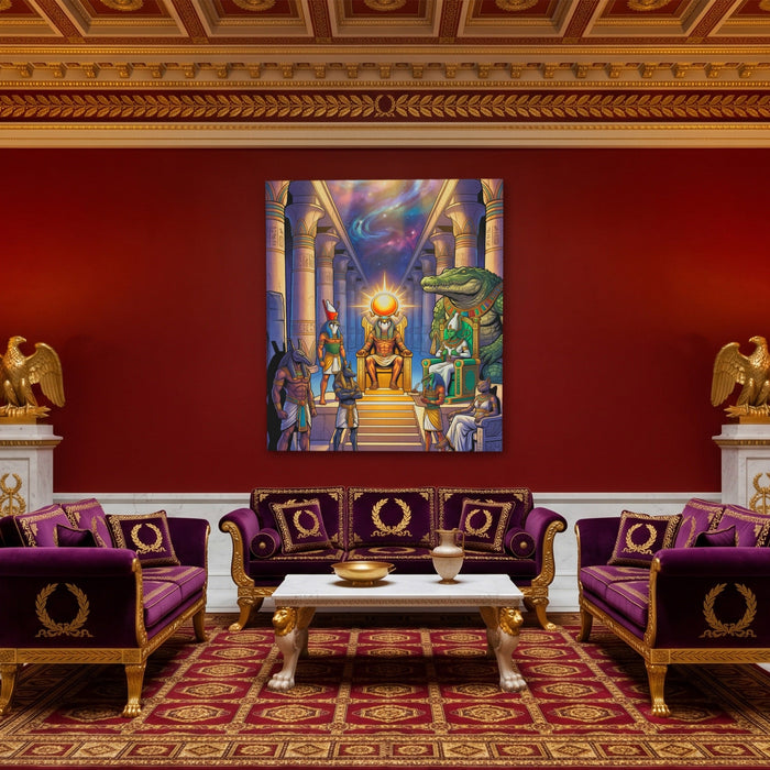 Crocodile Divine Assembly canvas wall art, room view
