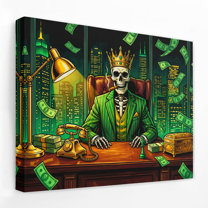 Crown Bones Empire canvas wall art