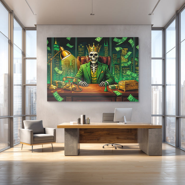 Crown Bones Empire canvas wall art, room view