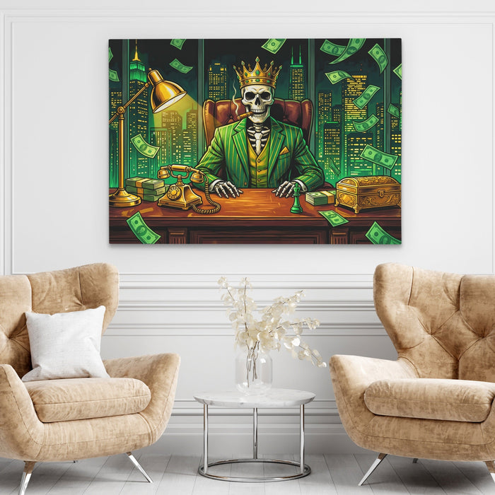 Crown Bones Empire canvas wall art, room view