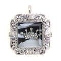 Crown Shadow Box Pendant with Zebra pattern