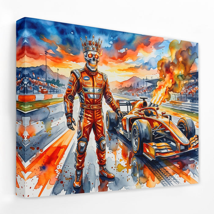 Crowned Racer Blaze canvas wall art