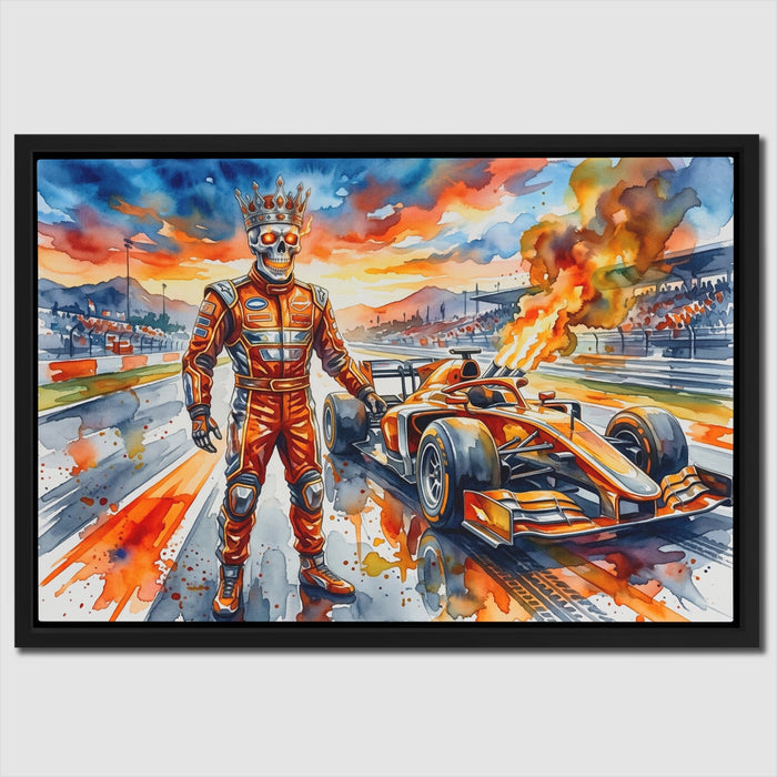 Crowned Racer Blaze canvas wall art, room view