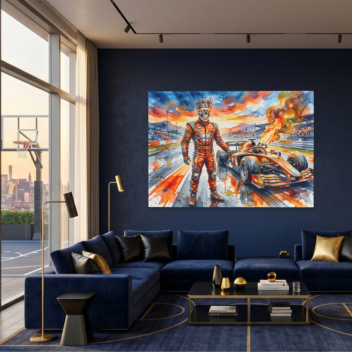 Crowned Racer Blaze canvas wall art, room view