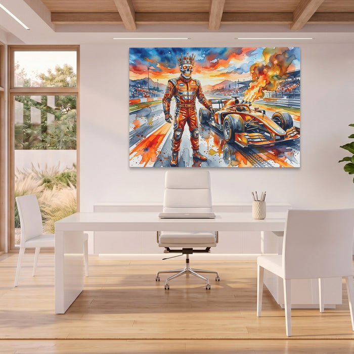 Crowned Racer Blaze canvas wall art, room view