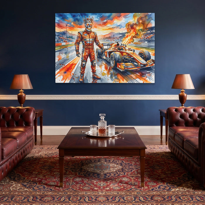 Crowned Racer Blaze canvas wall art, room view