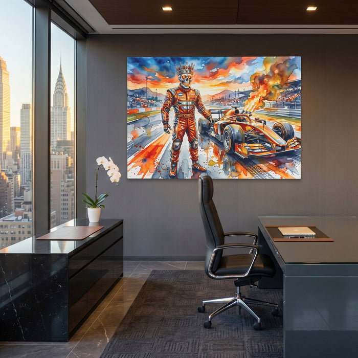 Crowned Racer Blaze canvas wall art, room view