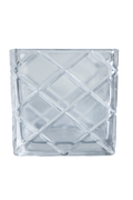 Cube Diamond Cut Vase Clear