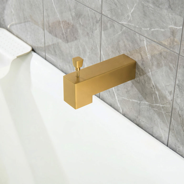 Cube Wall Mounted 1/2" Slip-On Tub Spout with Diverter - TS103