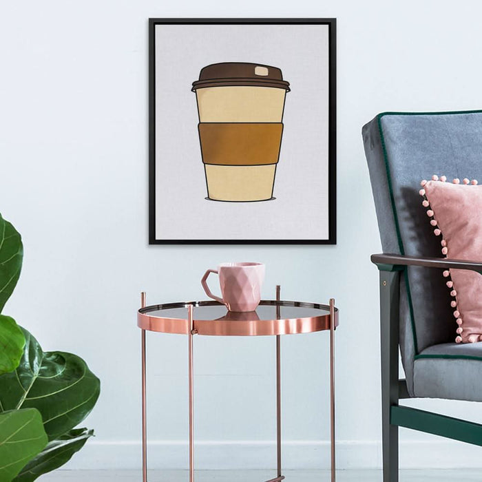 Cup of Joe - Minimalist Wall Art in Black Frame