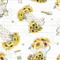 Curtain Valance - Sunflower Garden Rain Boots Cotton