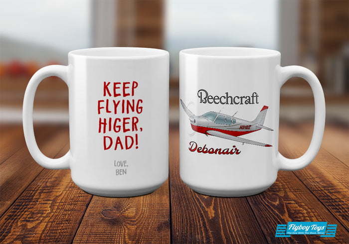 Custom Aviation Ceramic Mug (White) - Personalized w/ your Airplane