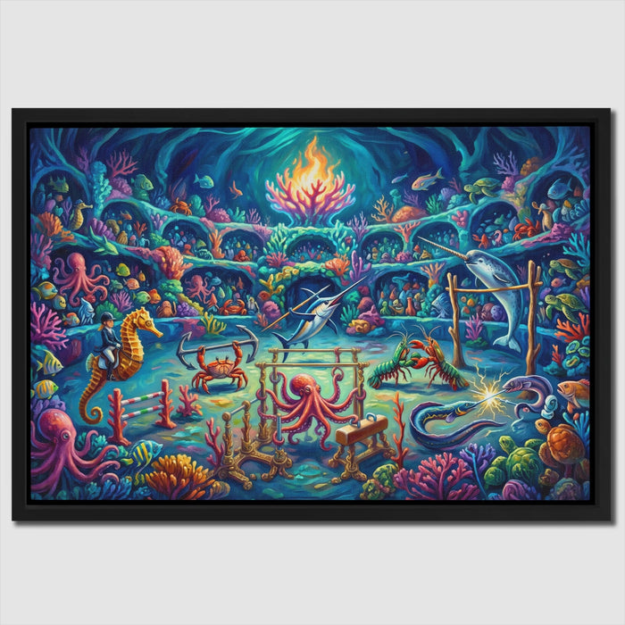 Deep Sea Olympics canvas wall art, room view