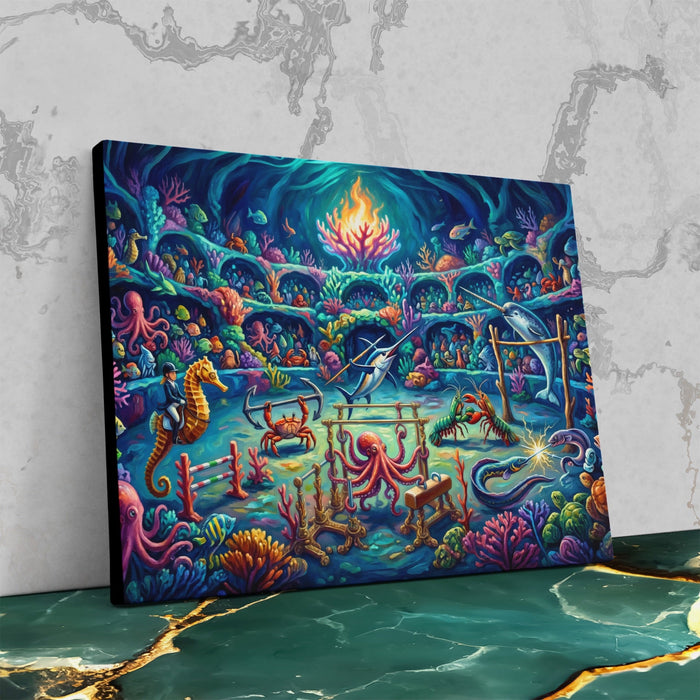 Deep Sea Olympics canvas wall art, room view