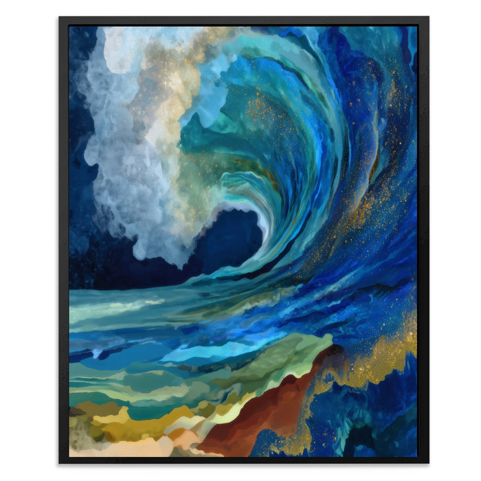 Deep Wave Breaking canvas wall art, room view