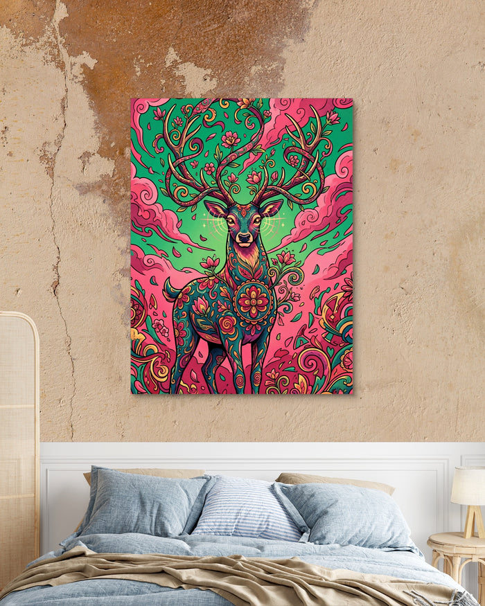Deer Bloom — deer bloom psd mocha bedroom 1port flush print