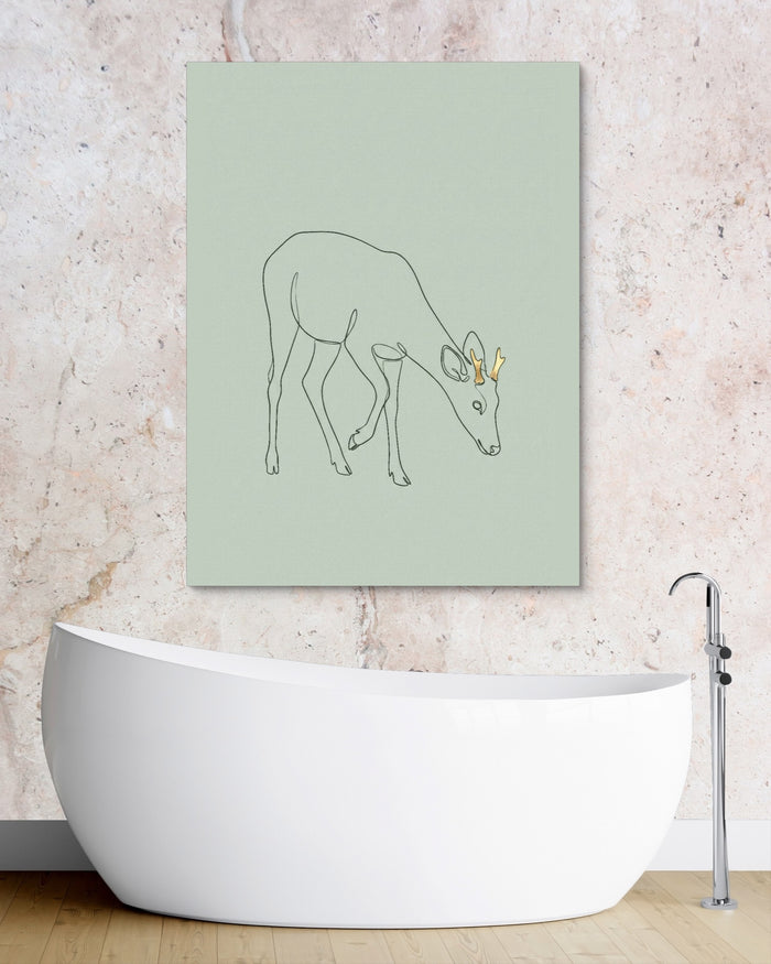 Deer Golden Grazing — deer golden grazing psd granite bathroom 1port flush print