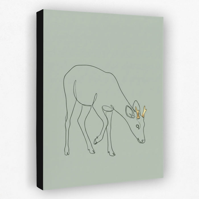 Deer Golden Grazing — deer golden grazing side view black wrap