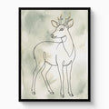 Deer Golden Line — deer golden line white studio framed black