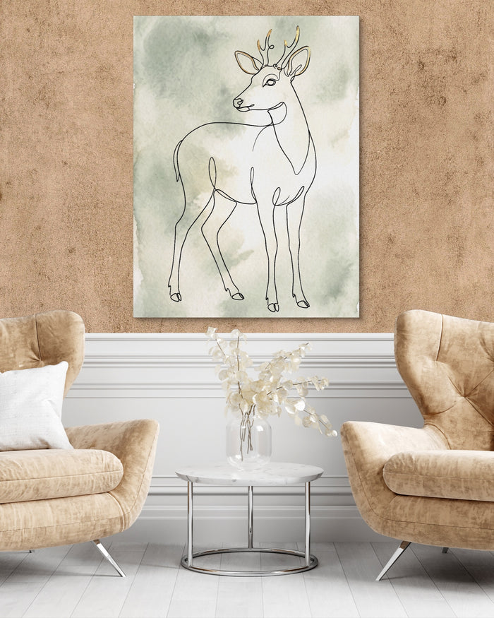 Deer Golden Line — deer golden line psd clay wall tan chairs 1port flush print
